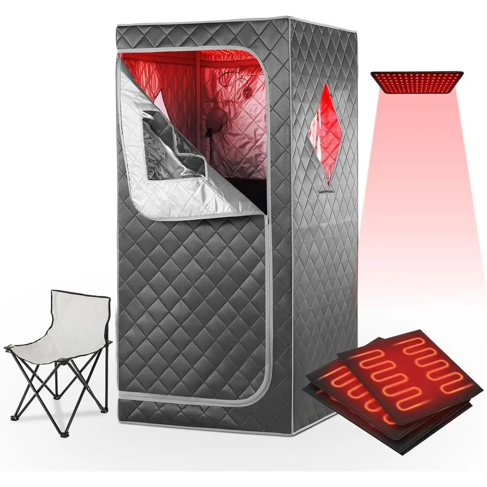 

Портативная инфракрасная сауна для дома, персональная домашняя спа-палатка с пультом дистанционного управления, нагревательным ковриком, складная, усиленная конструкция.