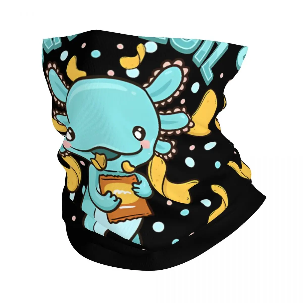 Axolotl Salamander Scarf Neckerchief Neck Face Mask Polyester