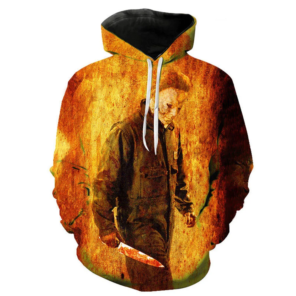 Horror Movie Halloween Hoodie Michael Myers 3D Print Men Women Hoodies Oversized Pullover Hooded Sweatshirts Man Tops Clothing