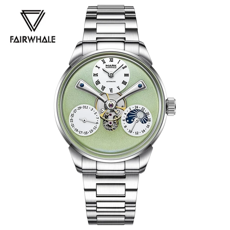 

Mark Fairwhale 6038 Fashion Men's Automatic Mechanical Watch Moon Phase Calendar Luxury Business Watches for Man reloj hombre