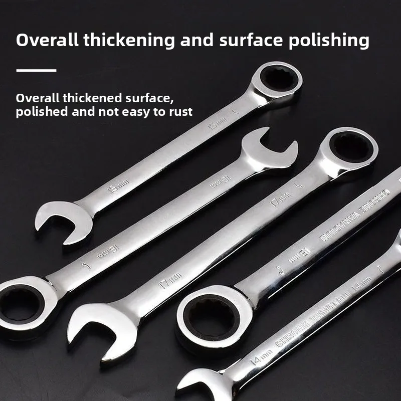 6-32mm Dual Use Ratchet Wrench Quick Open End Spanner Hand Tool