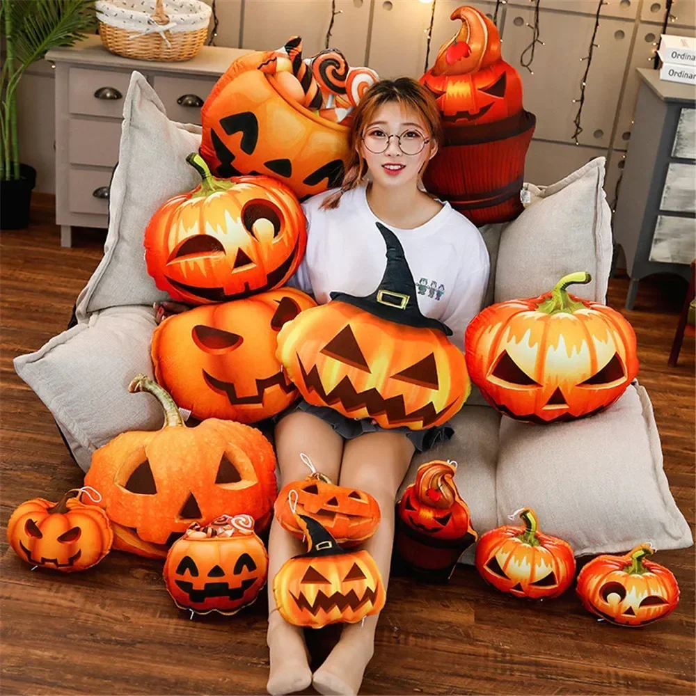 50cm Creative halloween pumpkin doll stuffed plush toy Car Sofa bed soft pumpkin hold pillow kids Children halloween gift