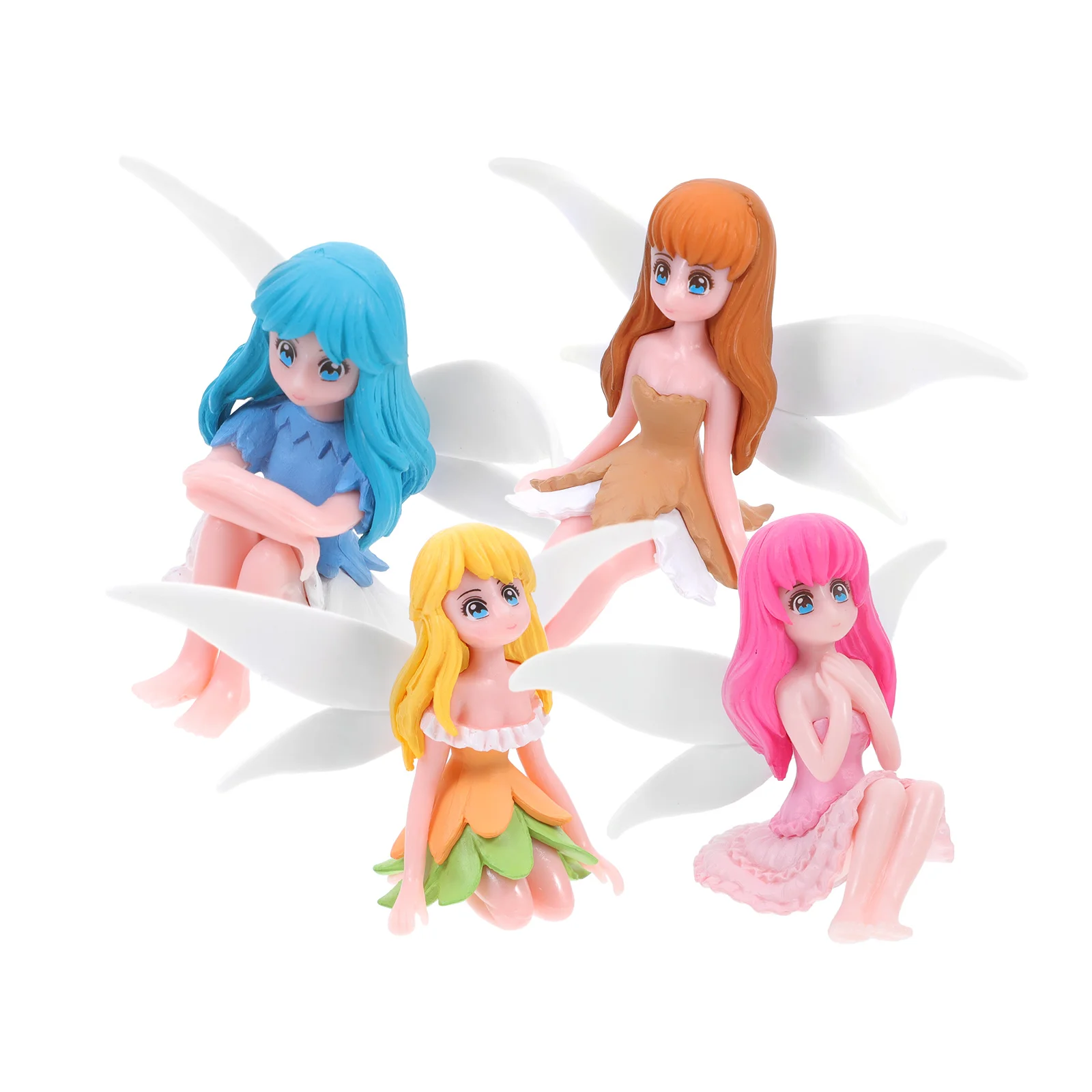 

4 Pcs Decorations Sculpture PVC Miniature Fairy Figurine Flower Fairy Figurines Ornaments Garden Statues Sculptures Gifts