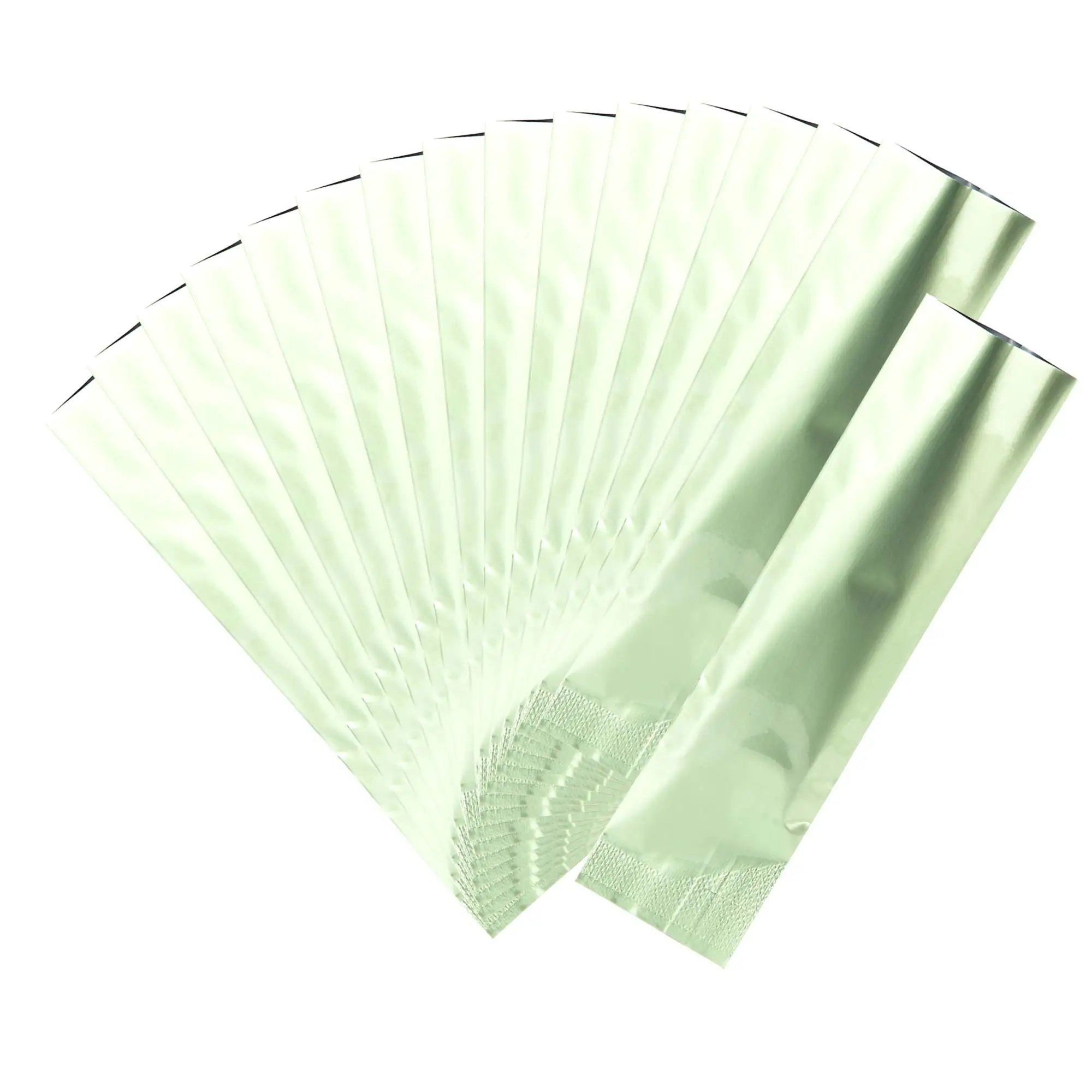 

200Pcs Light Green Instant Coffee Aluminum Mylar Pouch Flat Heat Seal Vacuum Storage Individual Milk Protein Powder Bag