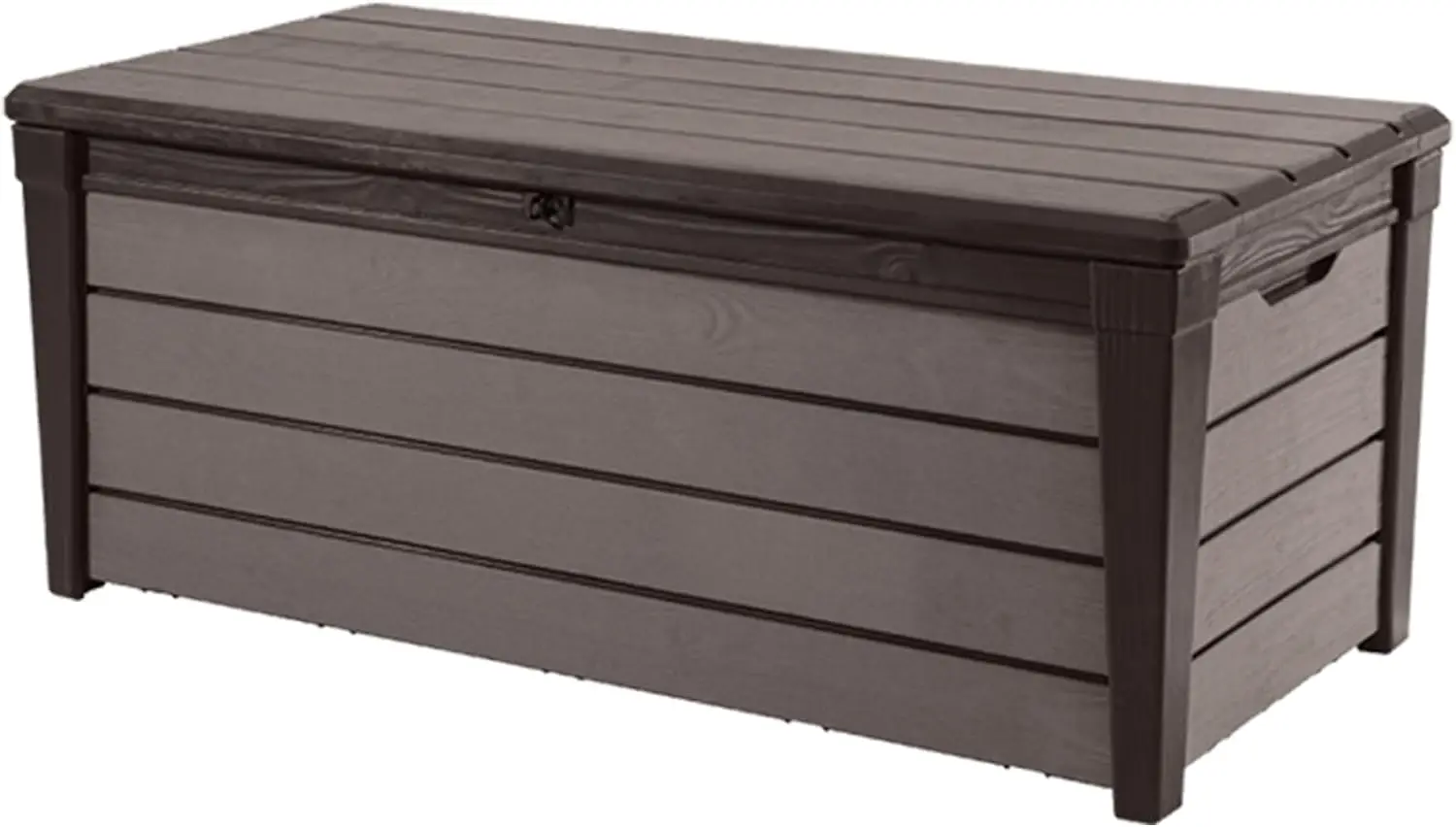 120 Gallon Lockable Resin Outdoor Deck Box, Waterproof UV‑Weather‑Resistant Storage Bench Seat with 600 lbs Capacity, Padlock‑Compatible, Tool‑Free Assembly for Patio Cushions and Pool Supplies