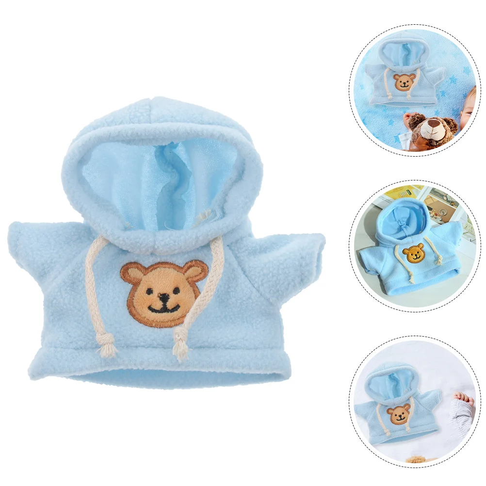 

Bear Clothes Stuffed Animal Decorative Costume Hoodie Wear-resistant Supply Sky-blue