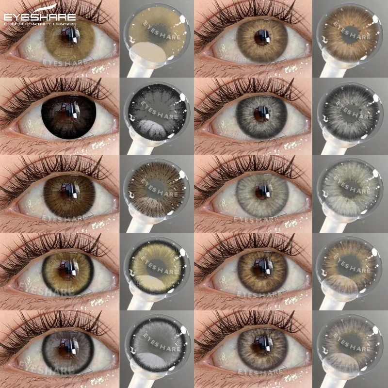 EYESHARE 1 Paar natürliche bunte Kontaktlinsen für Augen, graue Linsen, koreanische Linsen, jährliche Schönheit, Make-up, braune Augenkontaktlinsen