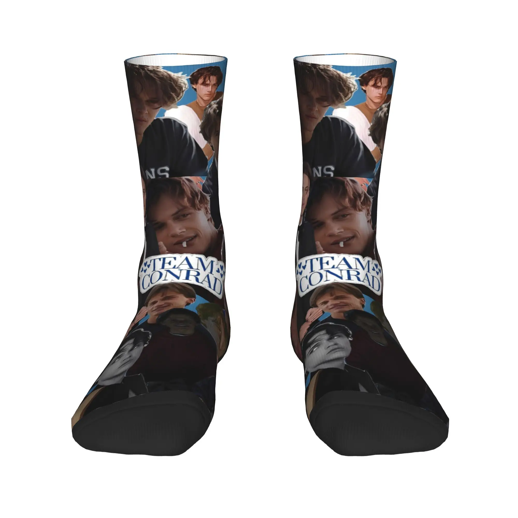 جوارب Cousins Beach Team Conrad The Summer التي تحولت إلى جوارب جميلة للرجال متوسطة النعومة في الهواء الطلق، جوارب رياضية عصرية للربيع مطبوعة