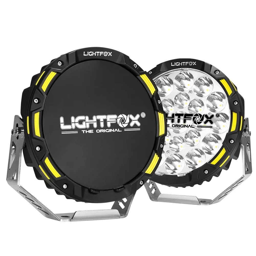 LightFox 7 Inch Round Spotlight  LED Driving Lights for 4X4 Offroad