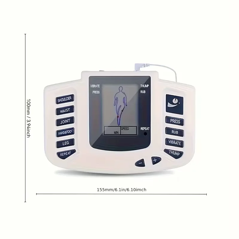 3-in-1 / Unit & Massager Device with Portable Muscle Stimulator Suitable for Back, Full Body, USB/Battery-Powered, Multi-Intensi