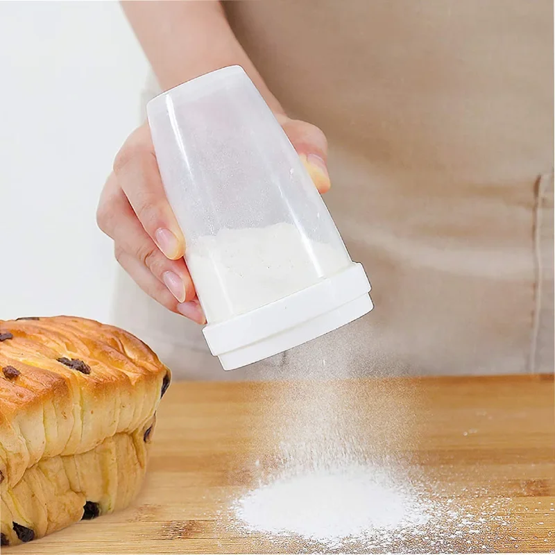 

Baking Must-Have Powder Sugar Shaker: Perfect Control & Mess-Free Duster with Lid for Flour, Cocoa & Spices. Kitchen Tool