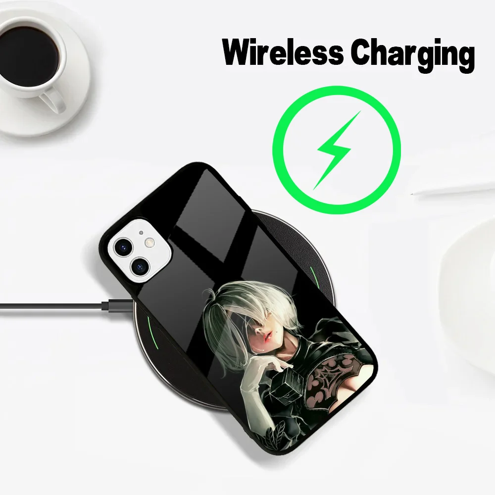 N-NieR A-Automata 2B Phone Case For iPhone 16,15,14,13,12,11,Plus,Pro,Max Mini Magsafe Magnetic Wireless Charging