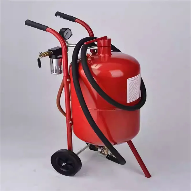 80L 20Gal Sandblaster Heavy Duty Steel Abrasive Air Sand Blaster Mobile Rust Remove Surface Cleaning Recondition Machine