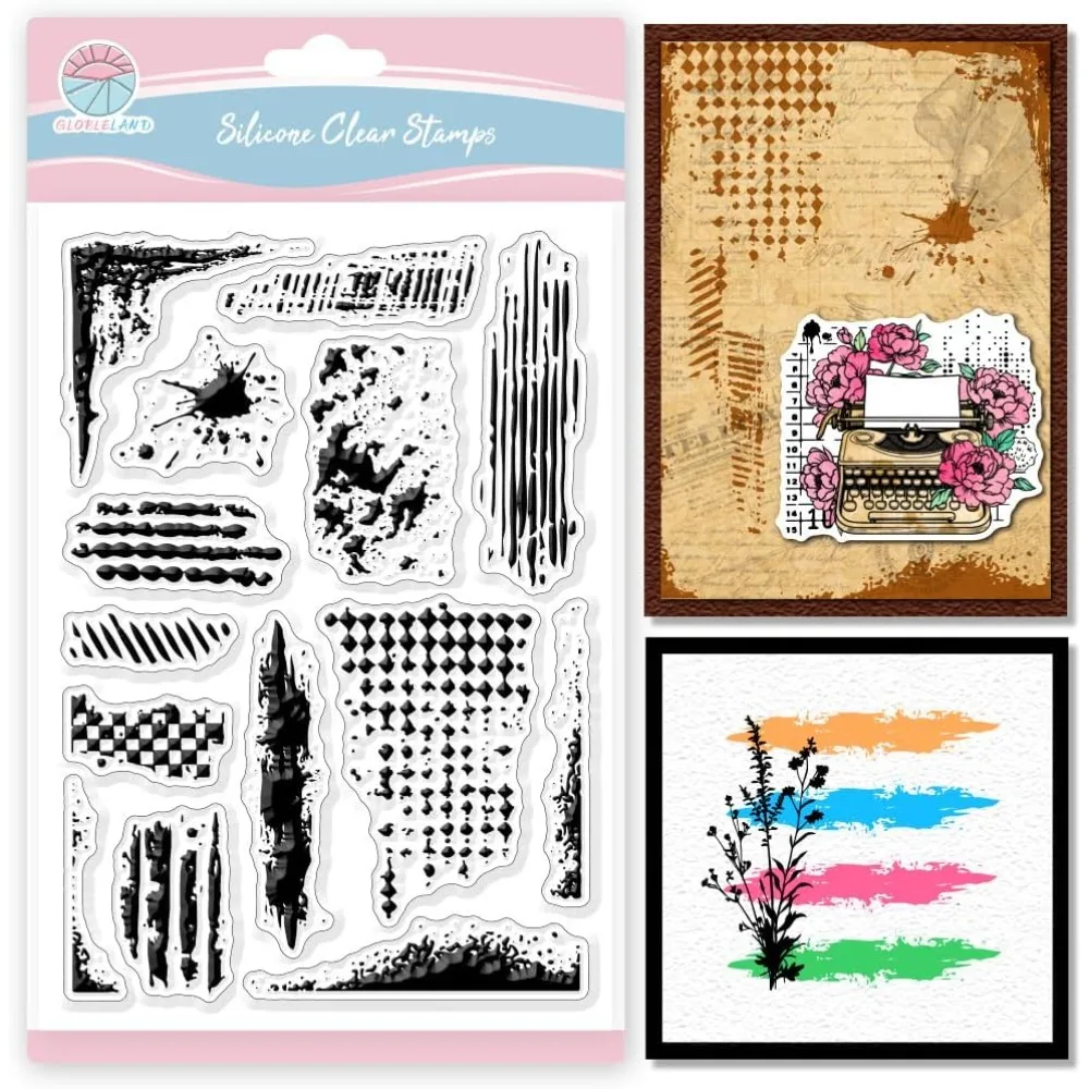 Vintage Grunge Texture Clear Stamps for Scrapbooking Water Stain Background Stamps Retor Stamp for Card Making DIY Journaling - view 2
