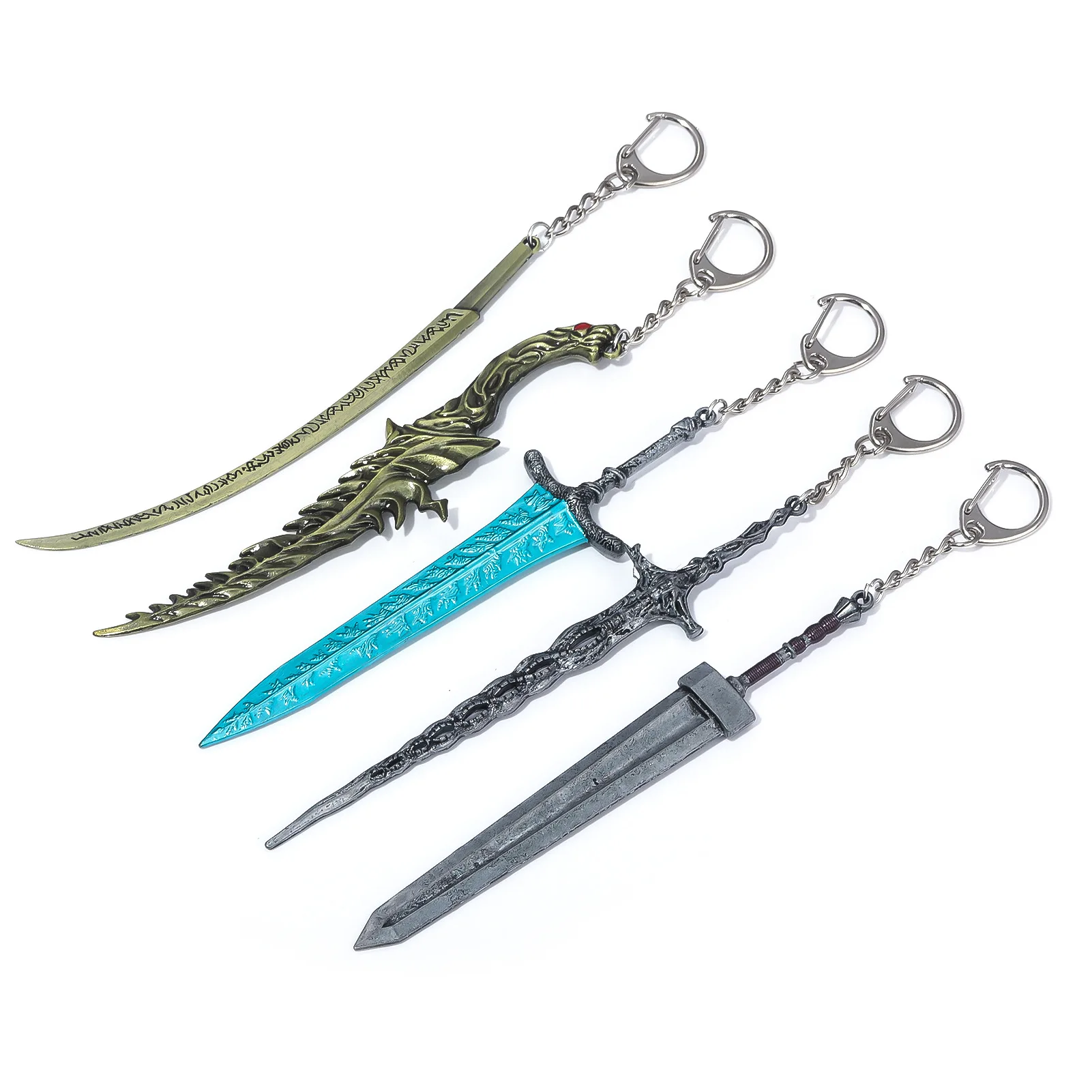 Cosplay Boy For Toys Ring Dark Moon Greatswor Keychain Pendant Bloodhound's Fang Keyring  Fans Props Men Women Backpack Jewelry