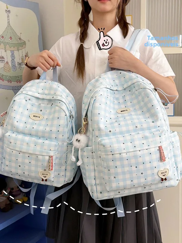 ins-style-travel-backpack-salted-milk-blue-star-dot-junior-high-school-student-double-shoulder-bag-sweet-girl-school-bag