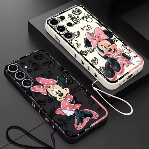 Disney Minnie Silicone Case for Samsung Galaxy S22 S20 FE S23 Ultra 5G S24 Ultra S21 Plus S20 Ultra Cover