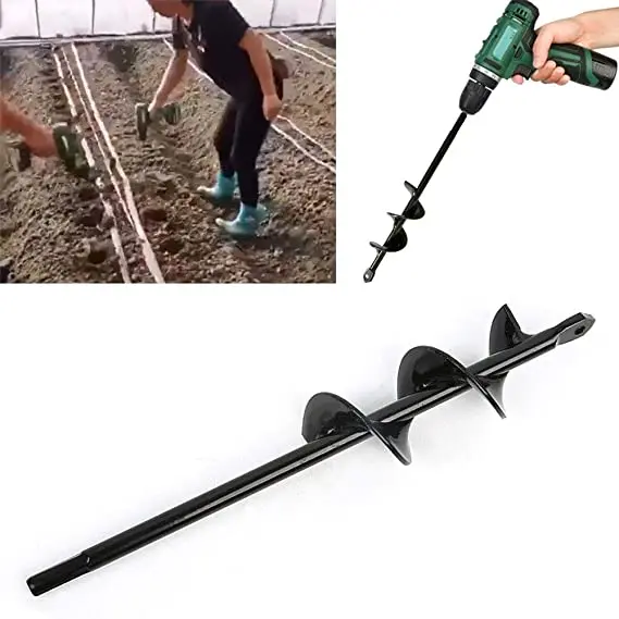 Auger Drill Bit Set for Planting - Garden Spiral Hole Drill Planter, Bulb & Bedding Plant Augers,