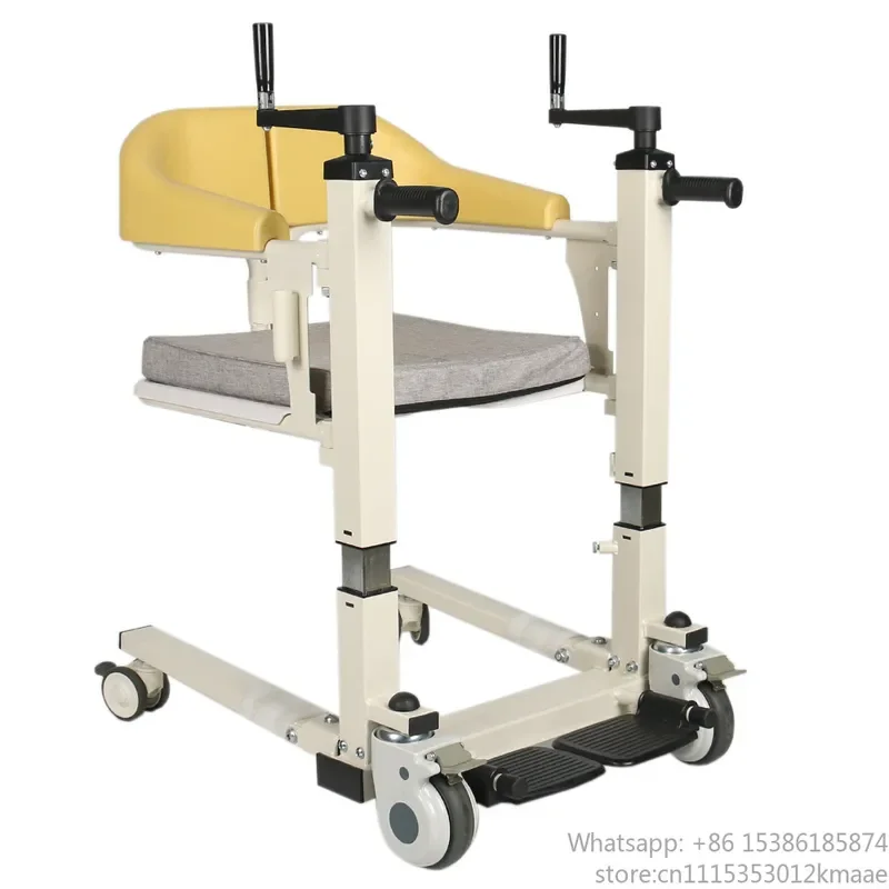 Vequyn Transfer wheelchair Portable Transfer with Commode, Adjustable Lift, Safe Patient Conveyor for Nursing, Disabled & Elderl