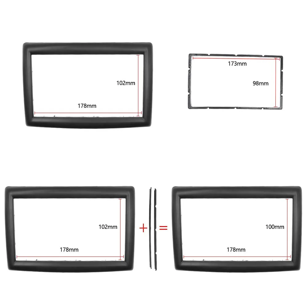 Double 2DIN Car Radio Fascia for RENAULT Megane II 2003-2009 frame stereo facia panel dash mount kit adapter Bezel frame