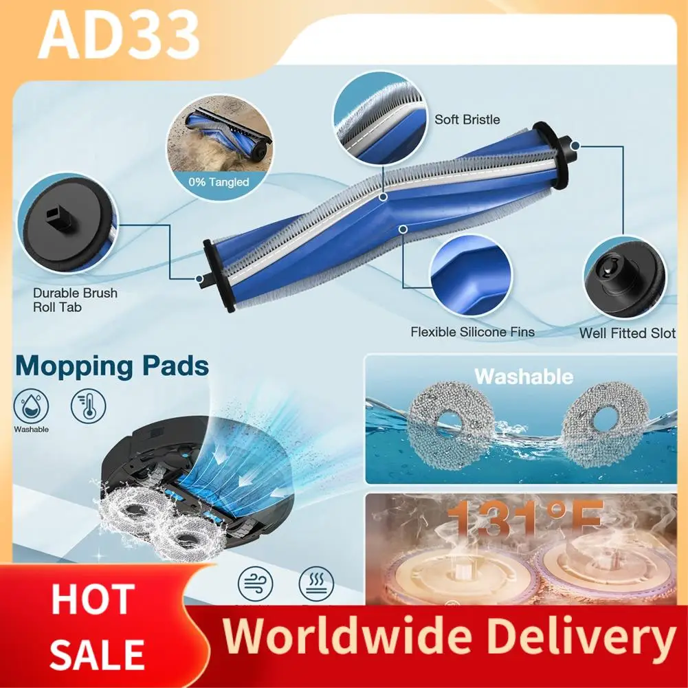 19-Piece Replacement Kit For ECOVACS DEEBOT T30S/T30S COMBO/T30S Pro Vacuum Cleaners