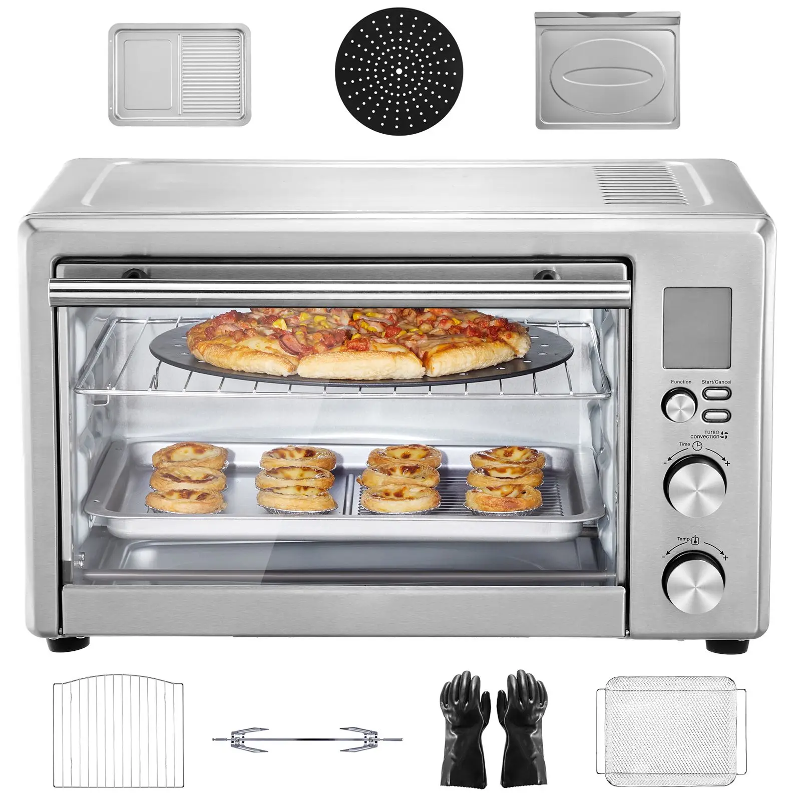 13-IN-1 Air Fryer Toaster Oven, 28L/29.6Qt Convection Oven, 1800W 2-Tier Toaster Ovens Countertop Combo with Wire Racks, Pizza P