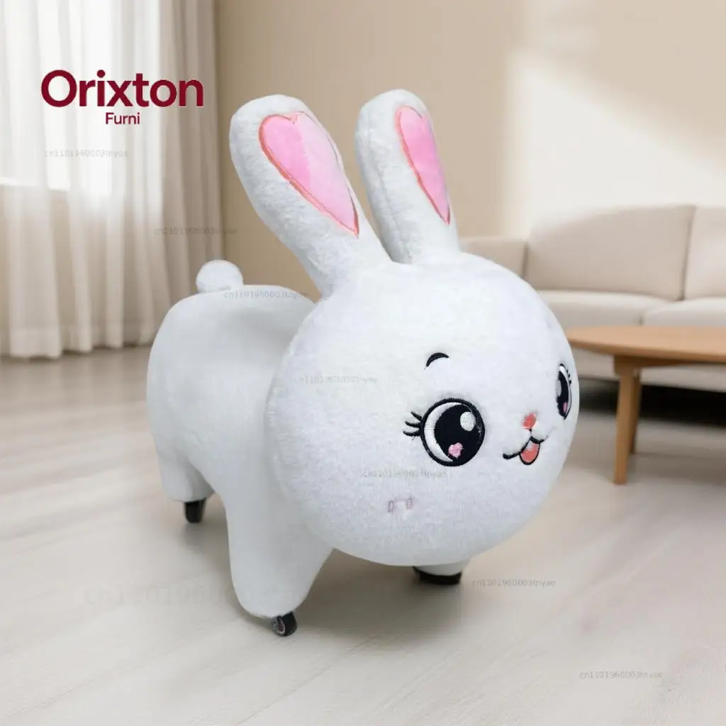 Super cute rabbit change shoe stool animal modeling door home pulley stool cartoon animal gift