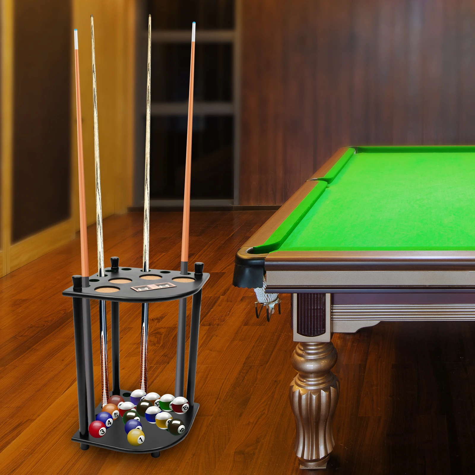 

Corner-Style Floor Stand Billiard Pool Cue Racks with Score Counters