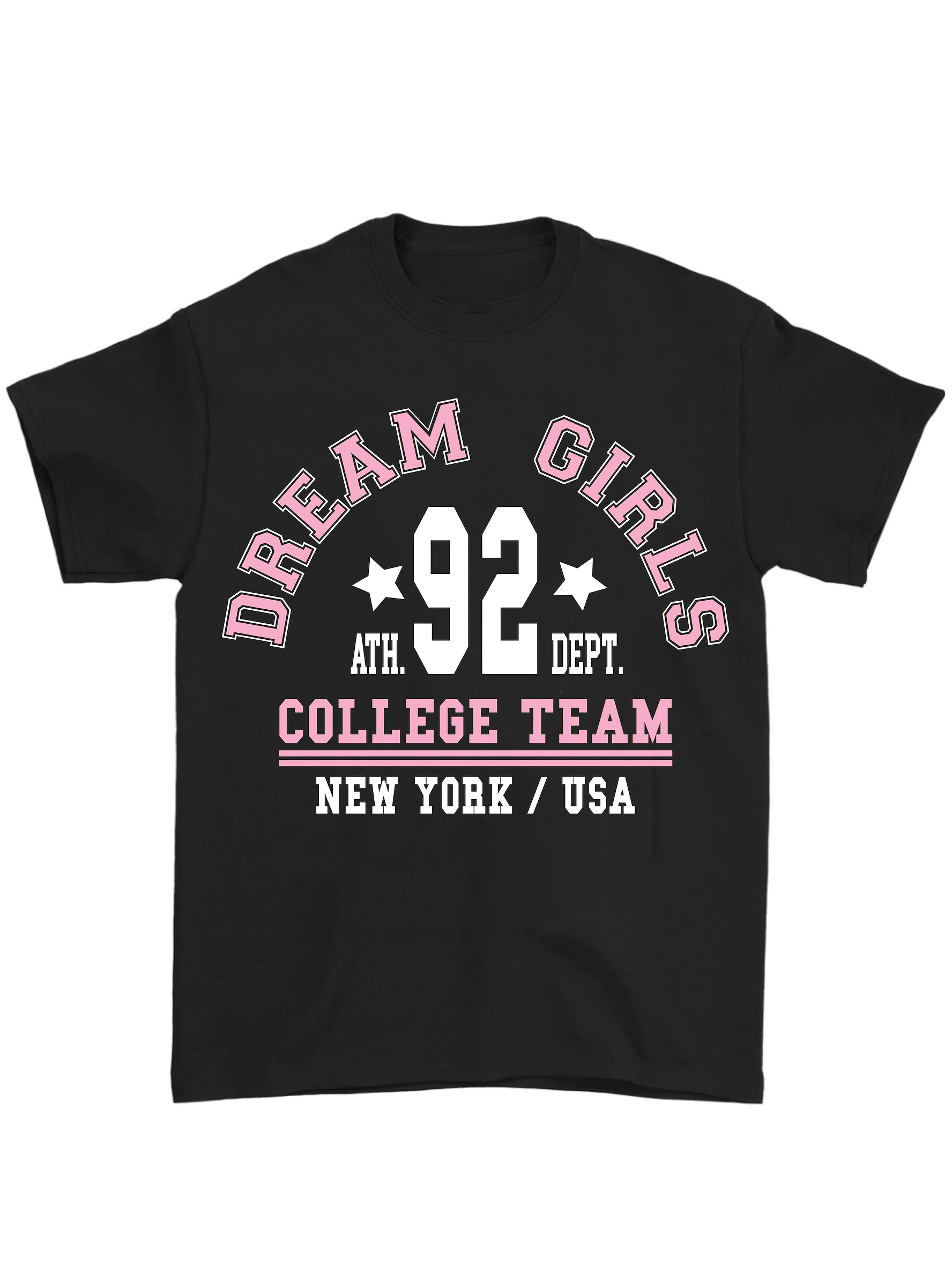 Men's Plus Size Dream Girl '92 College Team Graphic T-Shirt - 100% Cotton Relaxed Fit Crew Neck Short Sleeve