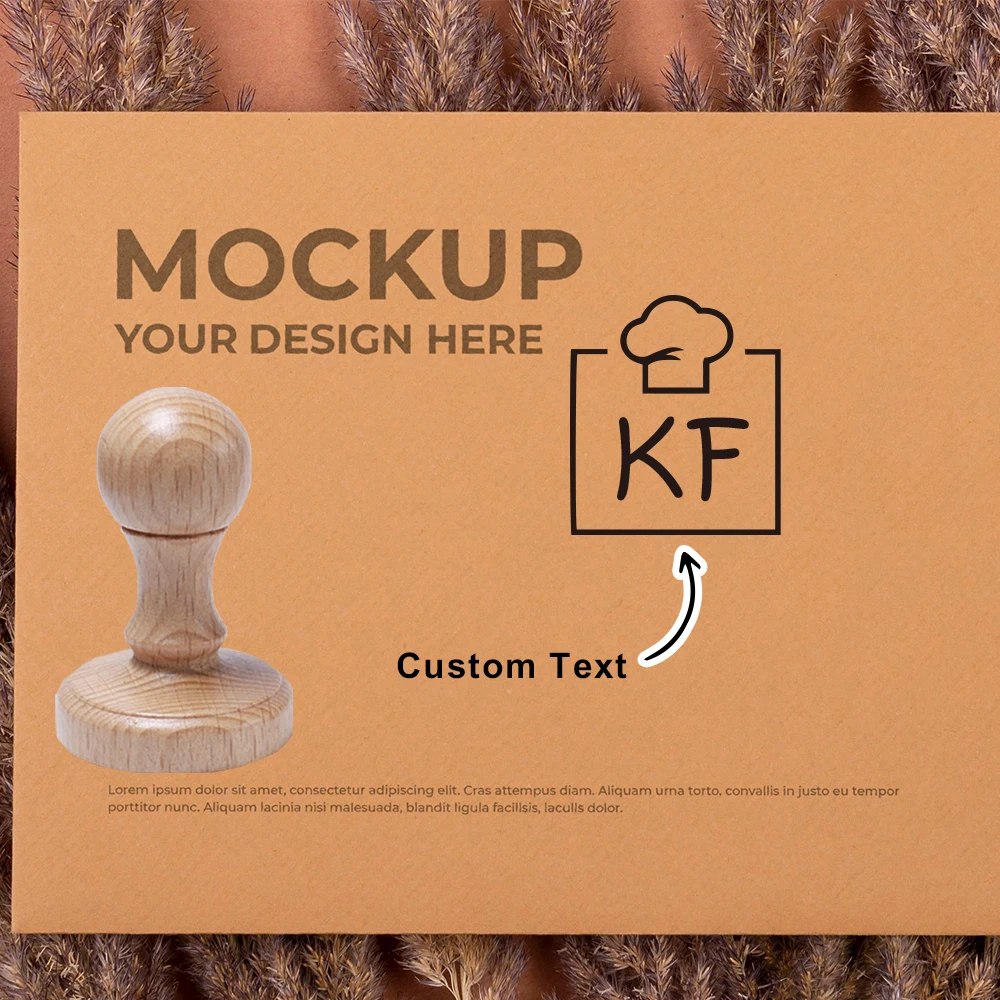 1 قطعة اسم مخصص الموضة ختم خشبي لمطعم مخبز برغر مطعم مخصص اسم العلامة التجارية ختم #2