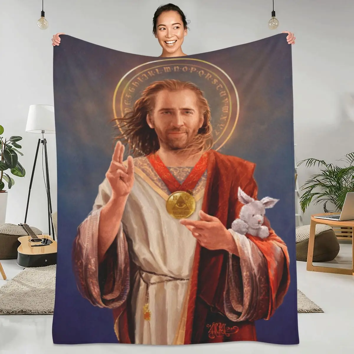 N-نيكولاس أقفاص البطانيات يسوع السفر الفانيلا رمي بطانية سوبر الأريكة الدافئة كرسي مخصص لتقوم بها بنفسك المفرش هدية #1