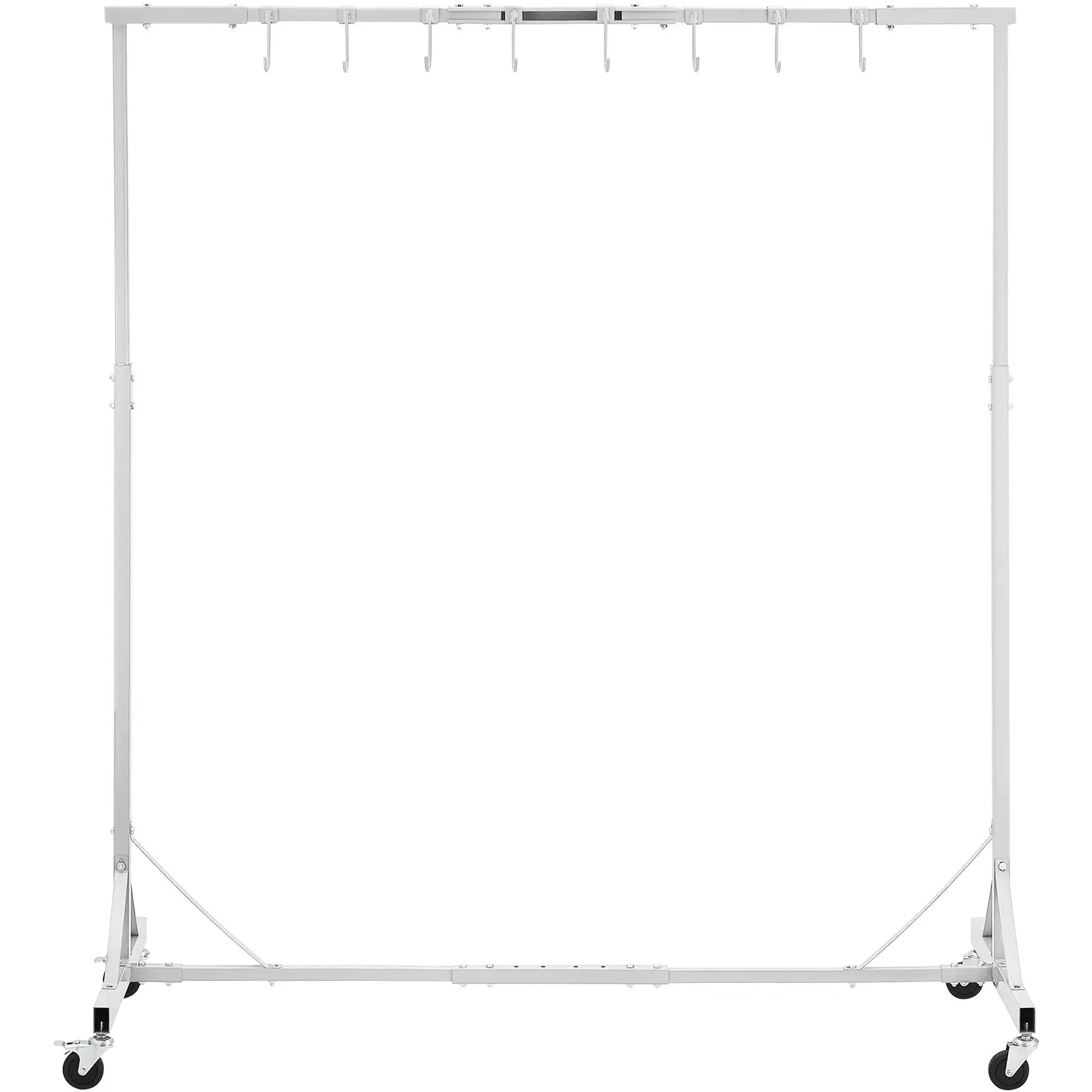 Painting Rack, 5 ft-7 ft Adjustable Height, 66 lbs Capacity Automotive Stand, 8 Hooks Drying with 4 Swiveling Wheels, Auto Body