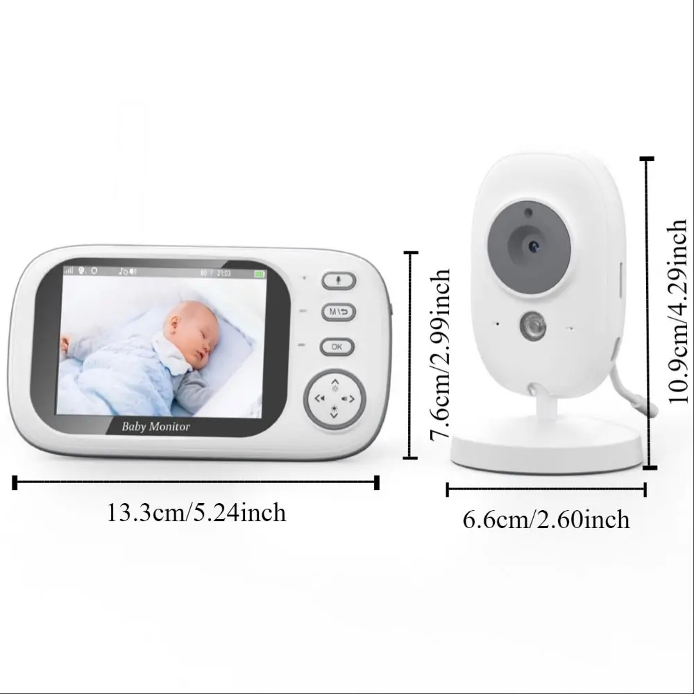 3.5 Inch Wireless Video Baby Monitor Temperature Monitoring Auto Night Vision Baby Nanny Security Camera High Definition