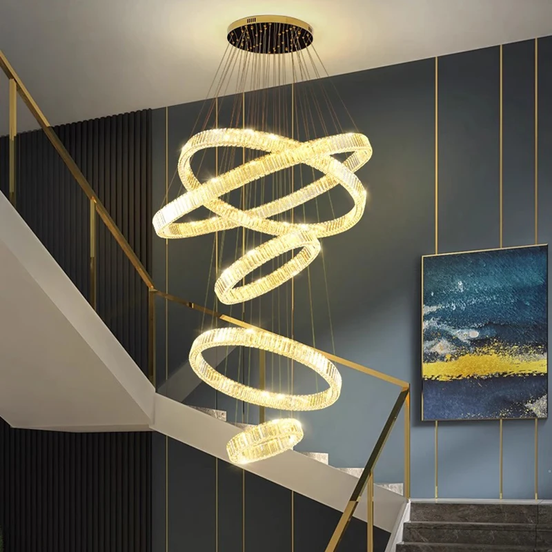 

Modern home decoration crystal chandelier, stair Pendant lamp, living room Pendant lights, interior lighting