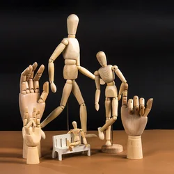 Artist Wooden Sketch Mannequin Model Home Decor Human Sculpting Lay Figure Drawing Artist Models Jointed Doll Natural Wood Toys