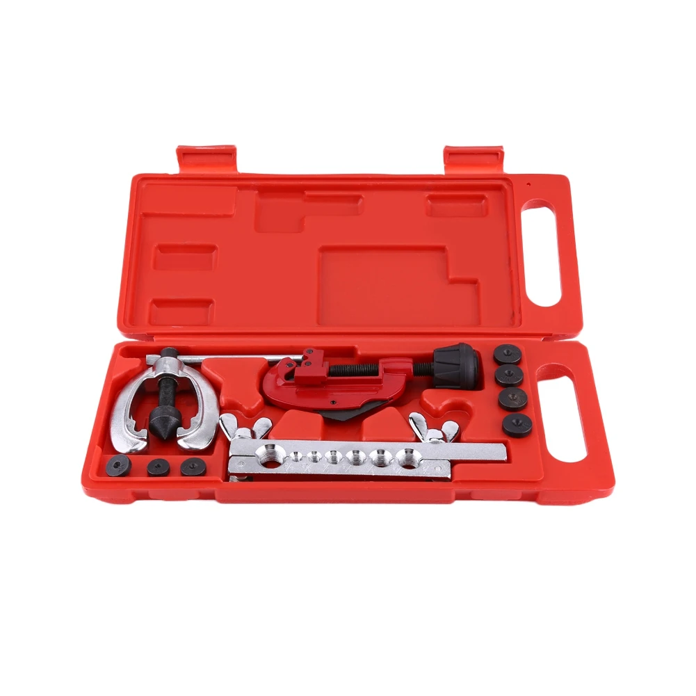 

10pc Car Pipe Flaring Kit, Heavy Duty Steel, Single Double Flare Tool Set, Copper Brass Aluminum Tube Repair