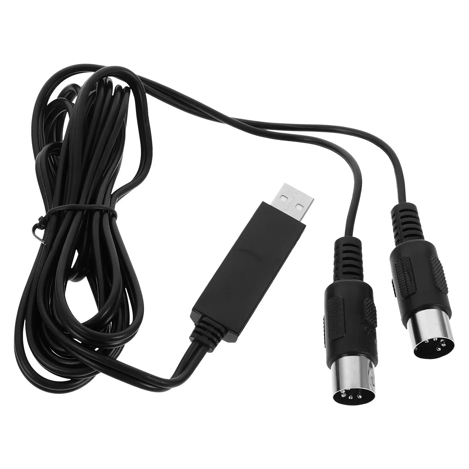 2M USB Midi Cable Converter Music Editing Line Piano Keyboard Adapter Cord Built-in Driver Fast Stable Midi Transmission for Pc