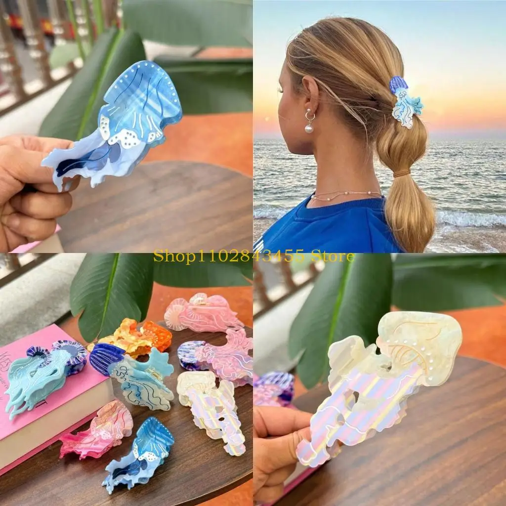 

49MC Креативная ацетатная заколка для волос в форме медузы, аксессуар для волос повседневного использования