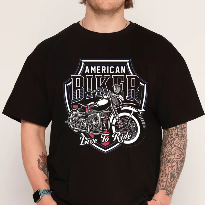 

Vintage Motorcycle Emblem T-shirt 100% Cotton O-Neck T Shirt Short Sleeve Casual Mens Tshirt