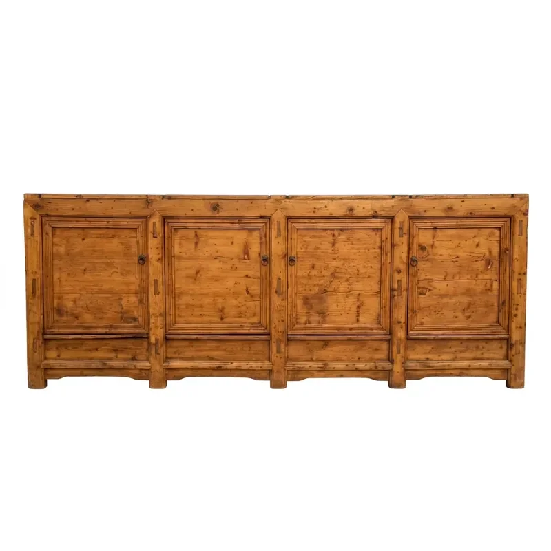 Vintage Chinese Style TV Cabinet Retro Traditional Living Room Furniture Country Home Decor Wooden Media Console Storage Unit