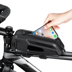 NEWBOLER Bicycle Bag Rainproof Cycling Top Front Tube Frame Bag Large Capacity MTB Road Bicycle Pannier Black Bike Accessories