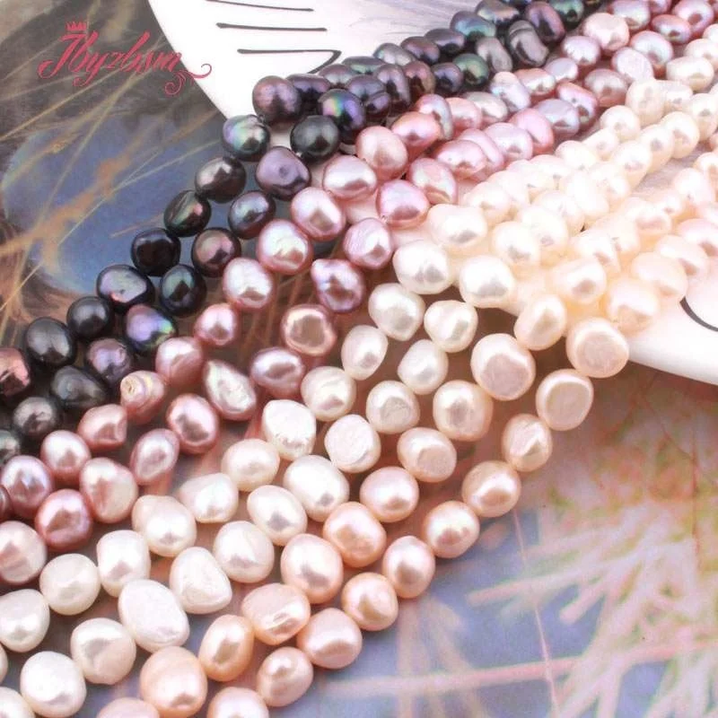 7-8mm Natural Freefrom White Black Pink Natural Freshwater Pearl Beads Stone 15 inches for DIY Necklace Bracelets Jewelry Making