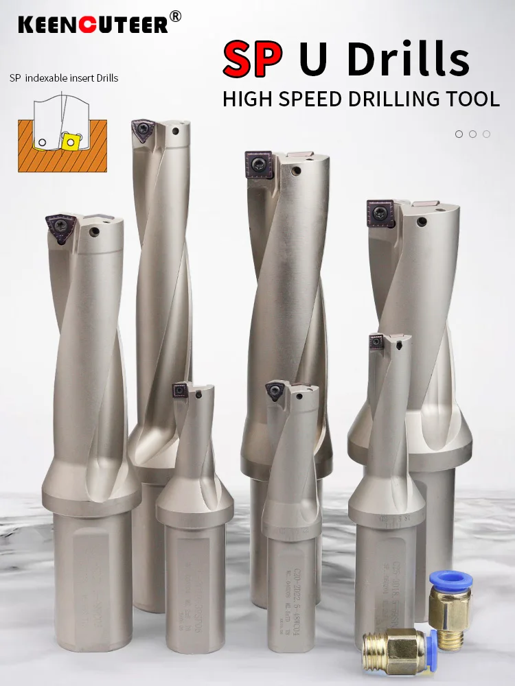 U-Bohrer SP Indexierbarer Bohrmeißel SPMG 12,5-47mm 2D 3D 4D Innenkühlung Bohrwerkzeug für CNC-Drehmaschine Stahl – Detail 4