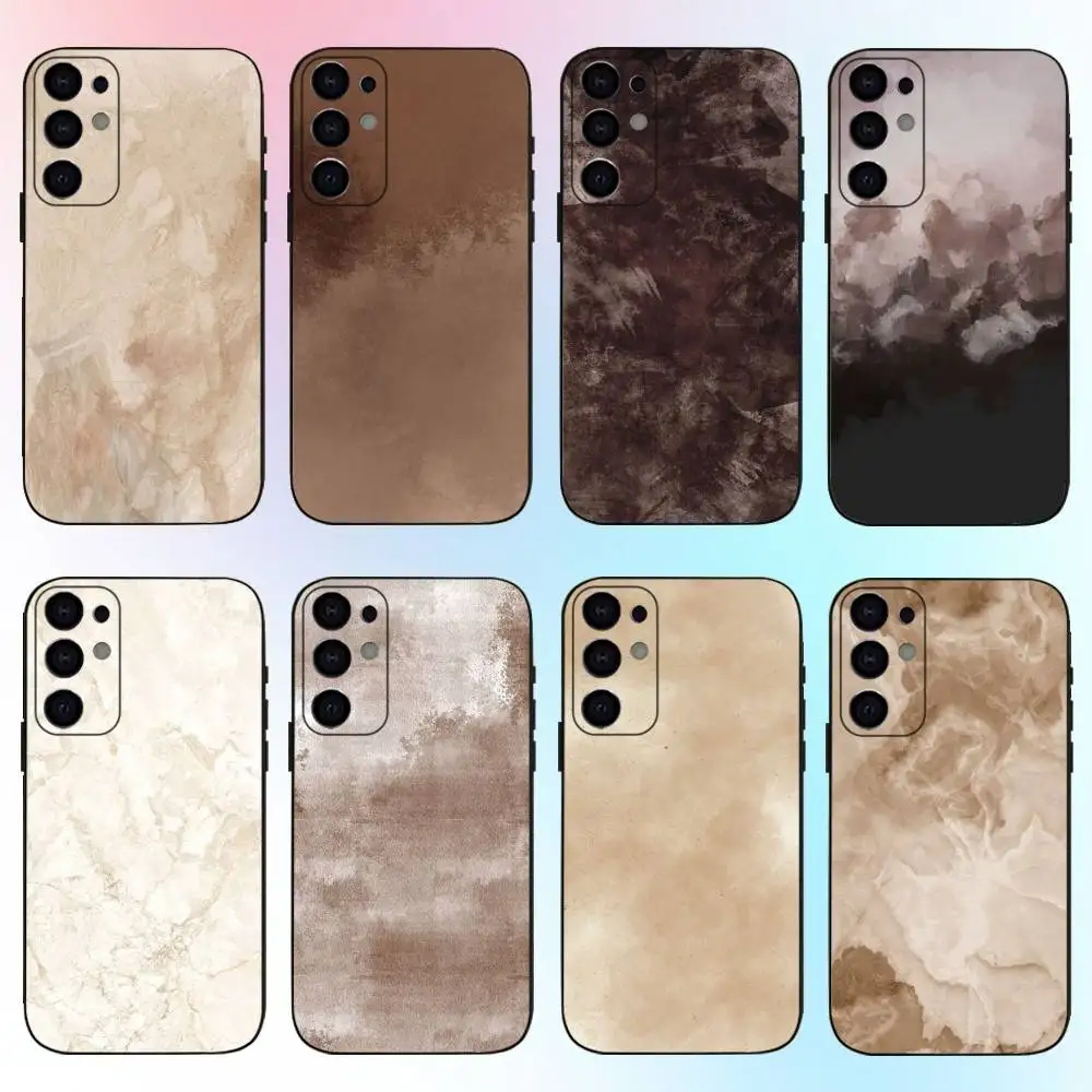 

Brownish White Mottled Texture Phone Case For Samsung S25,S24,S21,S22,S23,S30,Ultra,S20,Plus,Fe,Lite,Note,10,9,5G Black Cover