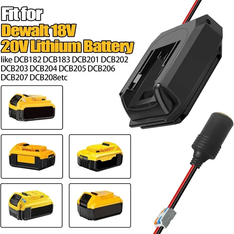 20V to12V Step Down Converter for DeWalt 20V Li-ion Battery Cigarette Lighter Power Adapter Voltage Regulator DIY Buck Converter