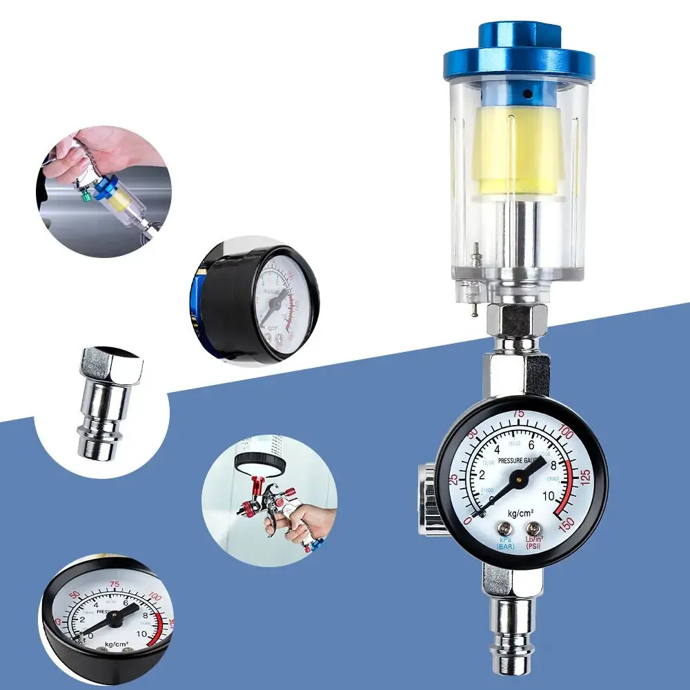 Pneumatic Paint Applicator Regulator Moisture Filter Oil Water Separator For Spraying System Air Compressor Tool Gauge