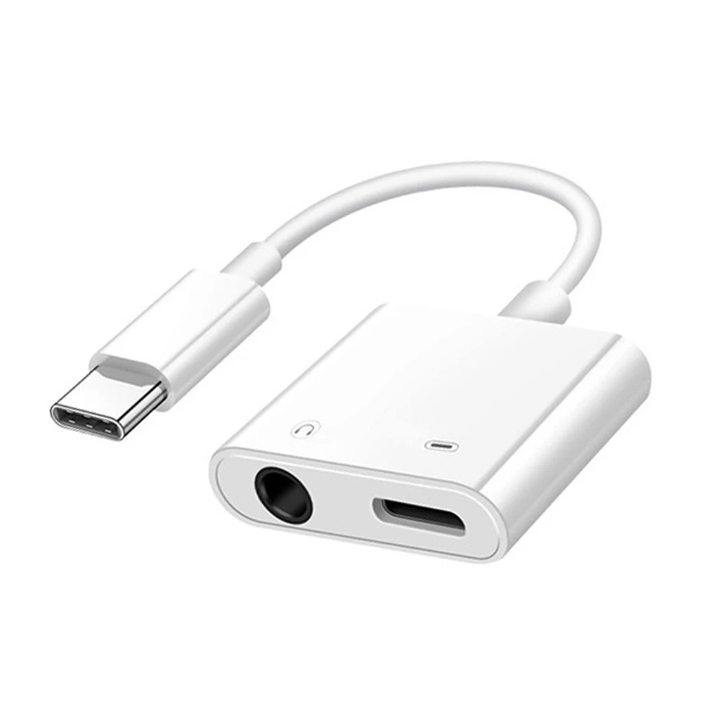 

Type-C To 3.5Mm Earphone Headphone Jack Converter For Most Type- Durable Flexible Cable Portable Charging Converter