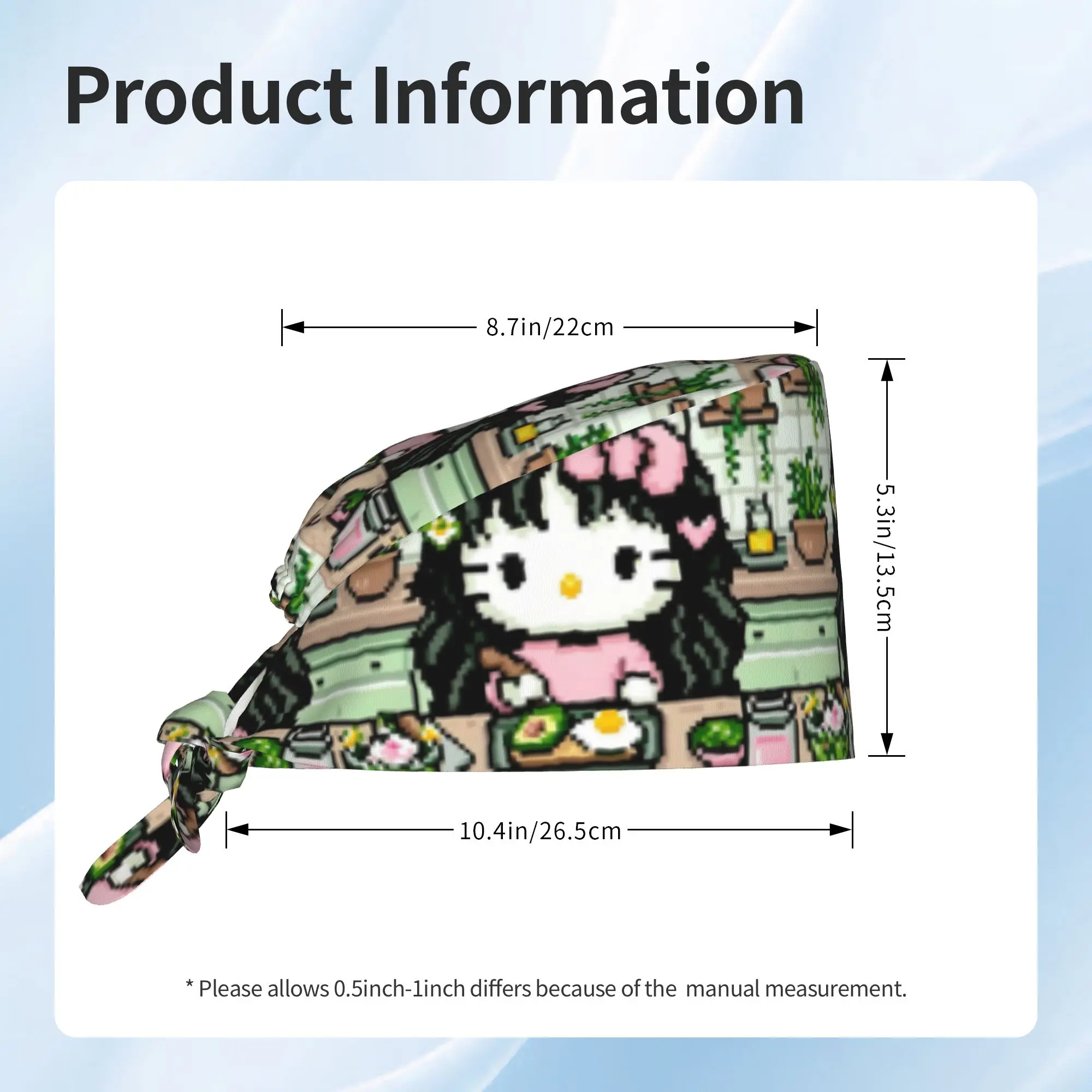 Custom Cat-Cartoon Medical Staff Scrubs Hat Women Men Manga For Chef Hat Scrub Caps view 5