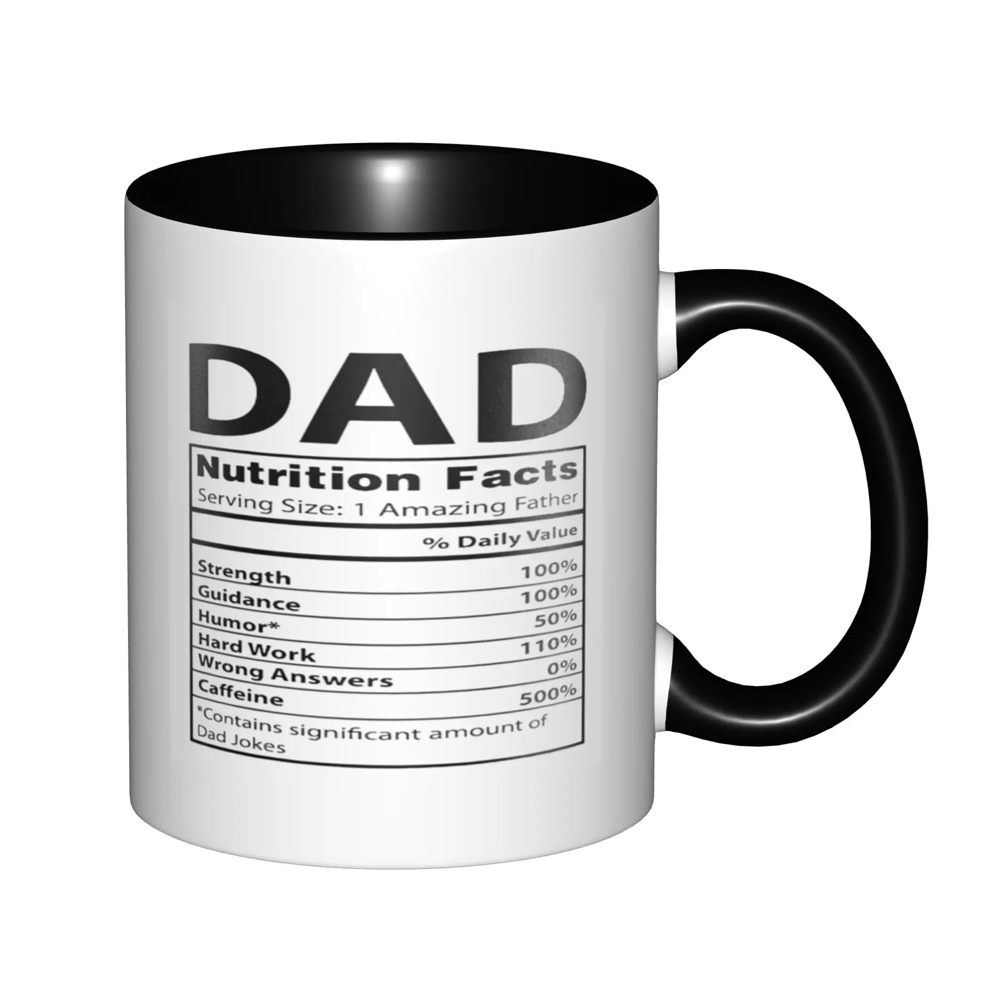 

Funny Gifts for Dad from Daughter or Son Dad Nutritional Facts Mugs With Black Handle Birthday Coffee Mugs Ceramic Tea Cups 11oz