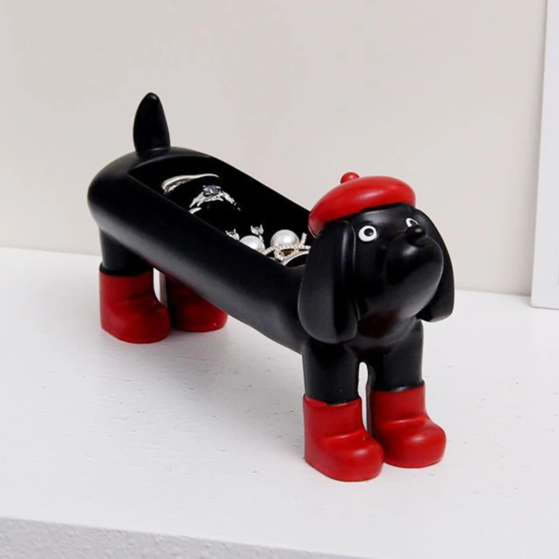 

Creative Jewelry Stand Portable Dachshund Display Rack Ring Organizer Holder Gift Display Tray Tabletop Ornament Jewelry Rack